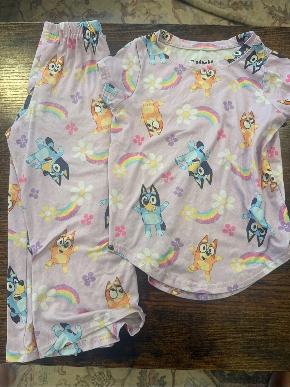 Bluey Print Pajama Set purple